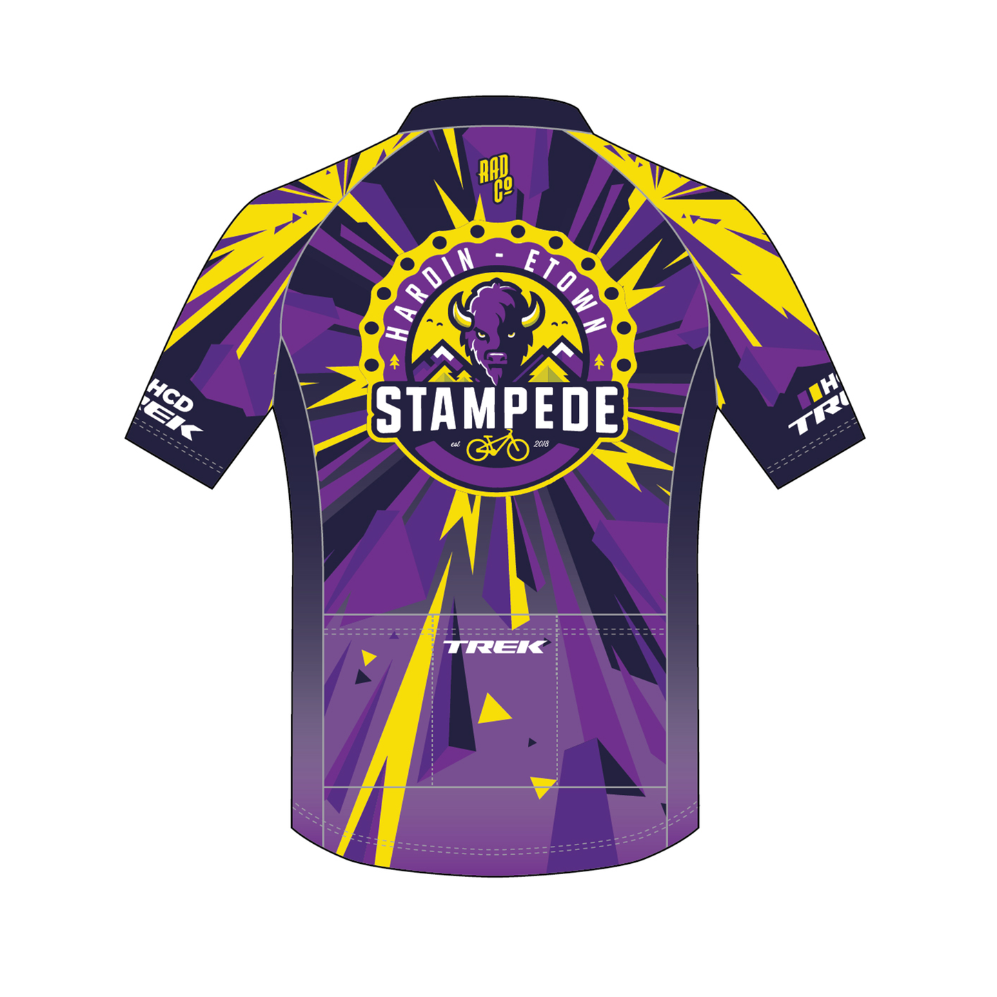 Hardin-Etown Stampede Short Sleeve Zip Jersey - Youth