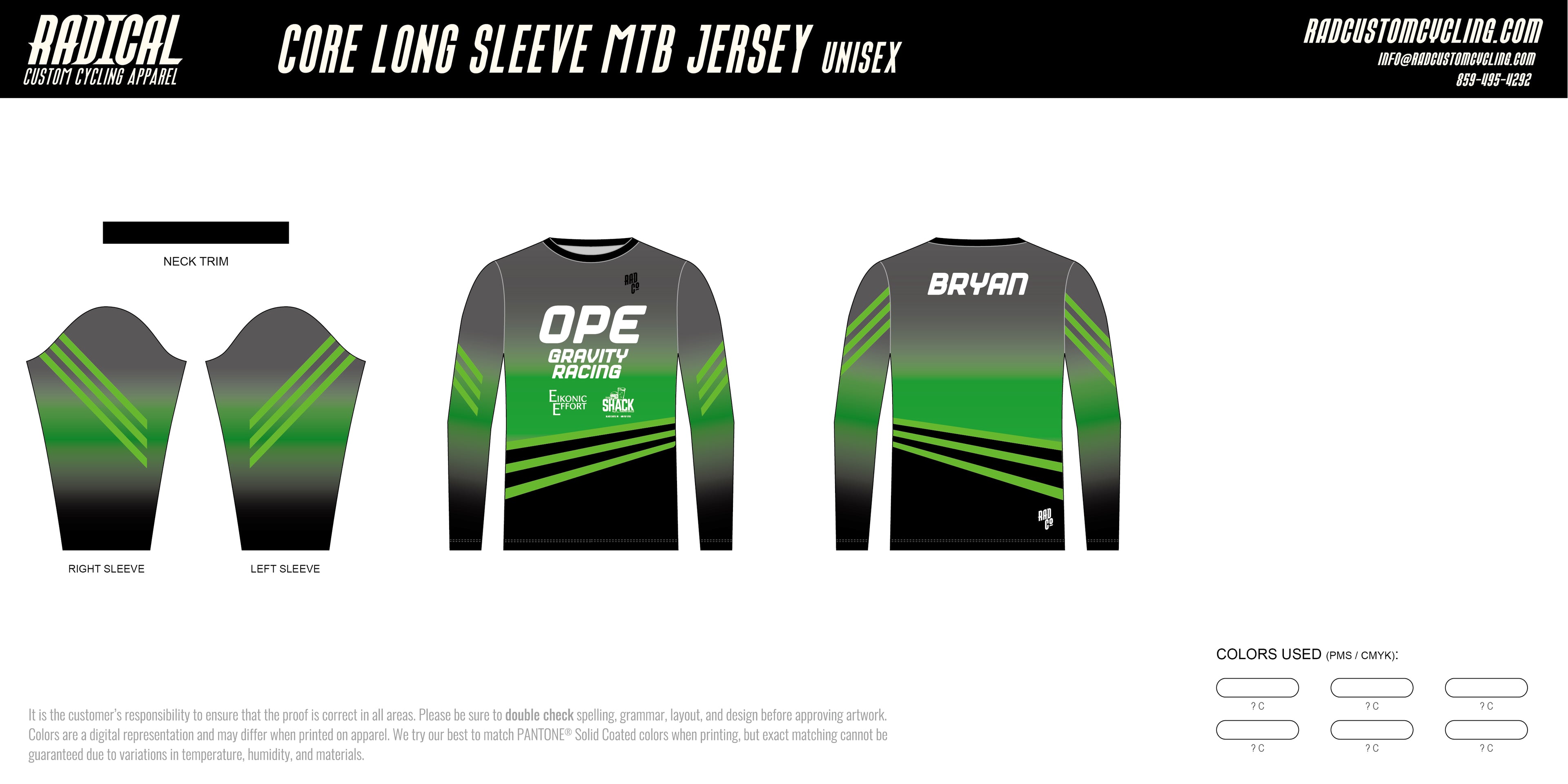 OPE Gravity Racing - Long Sleeve MTB Jersey - Green
