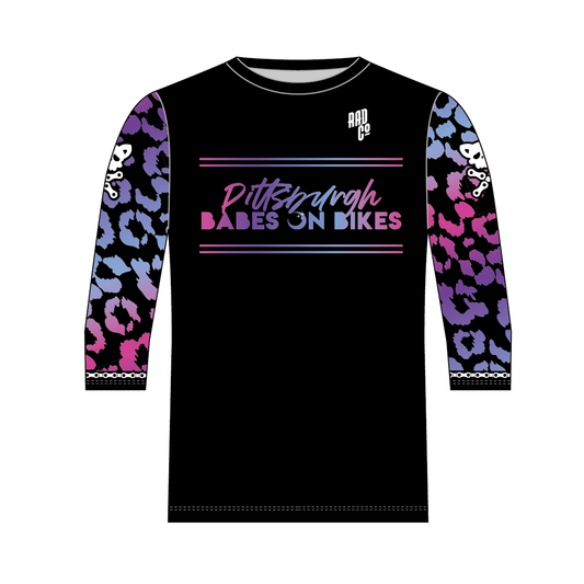 Pittsburgh Babes on Bikes  - 3/4 Sleeve MTB Jersey