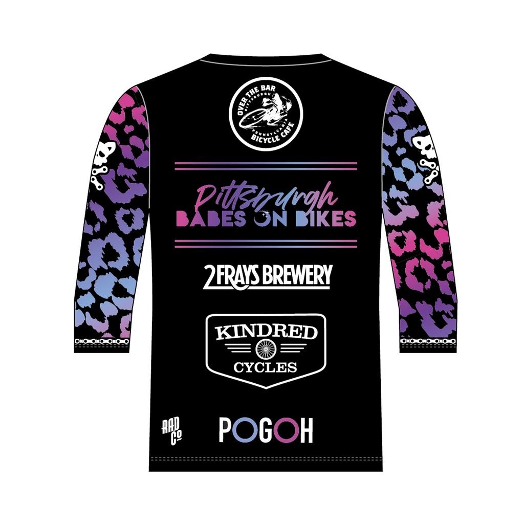 Pittsburgh Babes on Bikes  - 3/4 Sleeve MTB Jersey