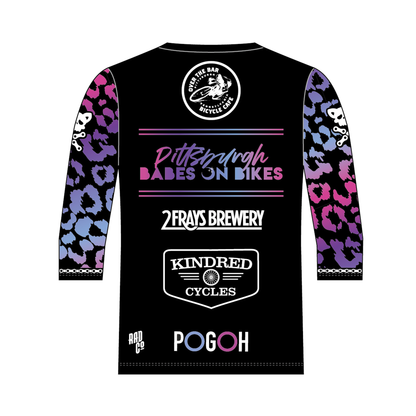 Pittsburgh Babes on Bikes  - 3/4 Sleeve MTB Jersey